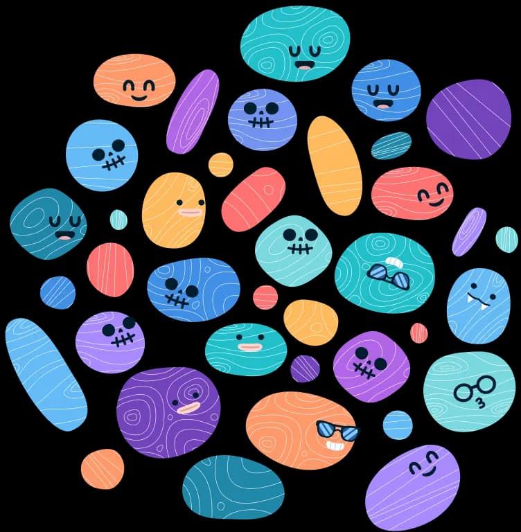 Pebble people face